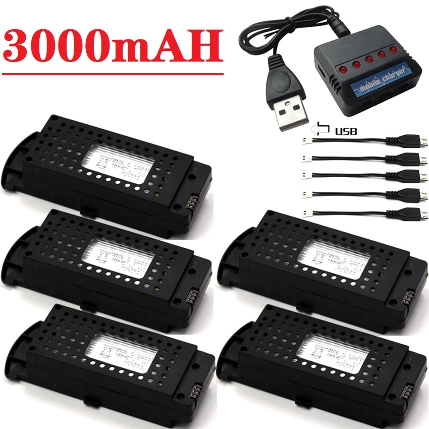 Eachine Drone E58 - Batería para Drones Q6, 3.7V 3000mAh,